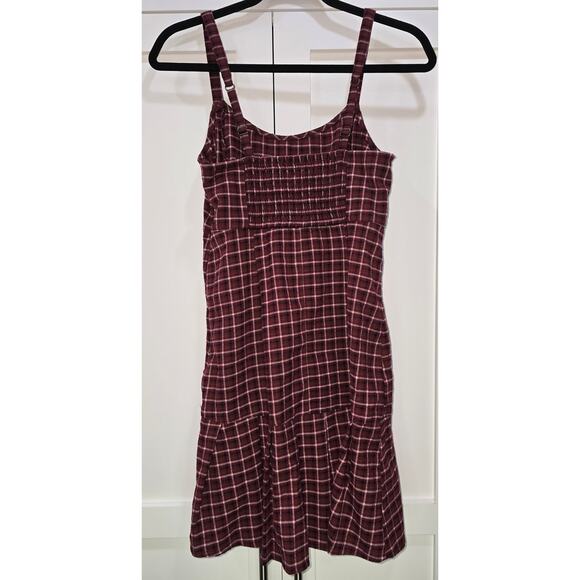 Hollister Burgundy Plaid Ruffle Hem Dress – Size M - Picture 5 of 15
